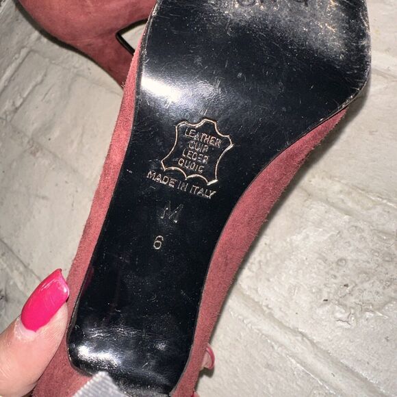 Yves Saint Laurent Burgundy Wine Suede Leather Pumps Size 6 Italy EUC - Picture 8 of 8